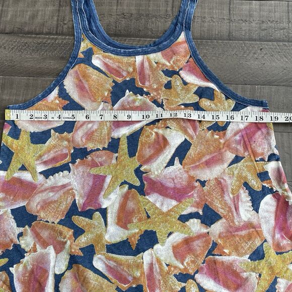 Chaser Sz Small  Womens Tank‎ Top SeaShell Star Fish Sleeveless Shirt - Picture 6 of 9